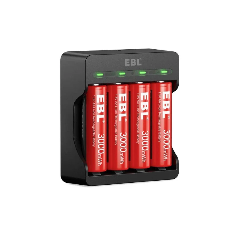 【UK】EBL Lithium Battery Charger with 1.5V AA AAA Li-ion Batteries