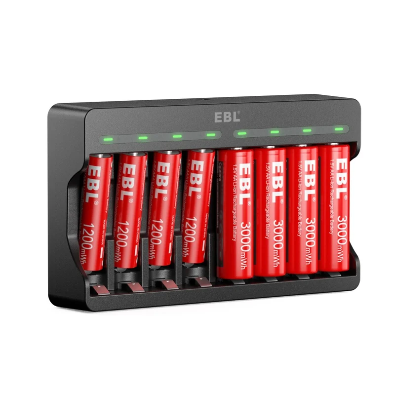【UK】EBL Lithium Battery Charger with 1.5V AA AAA Li-ion Batteries