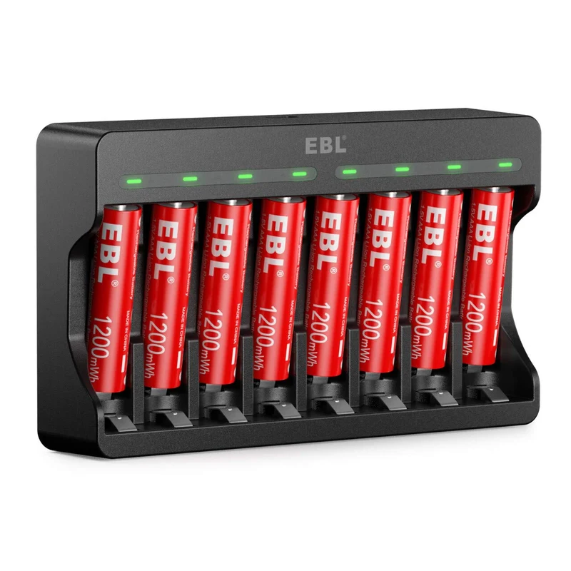 【UK】EBL Lithium Battery Charger with 1.5V AA AAA Li-ion Batteries