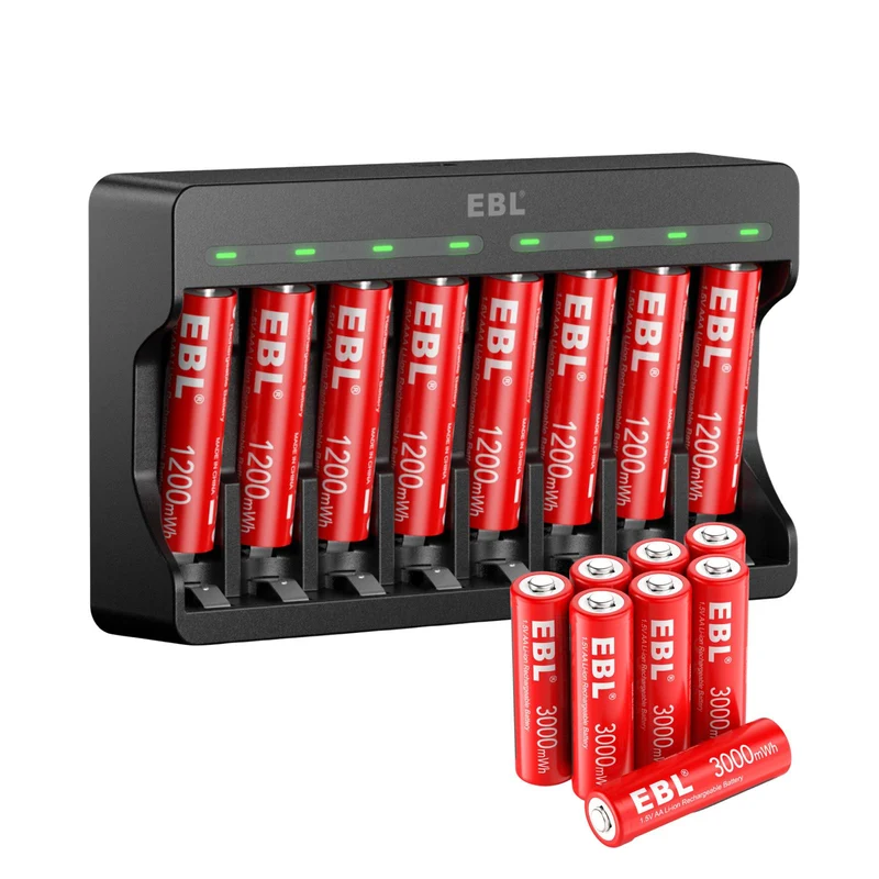 【UK】EBL Lithium Battery Charger with 1.5V AA AAA Li-ion Batteries