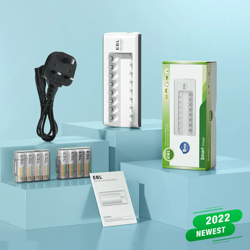 【UK】EBL AA Batteries with Upgraded 808 Individual Charger