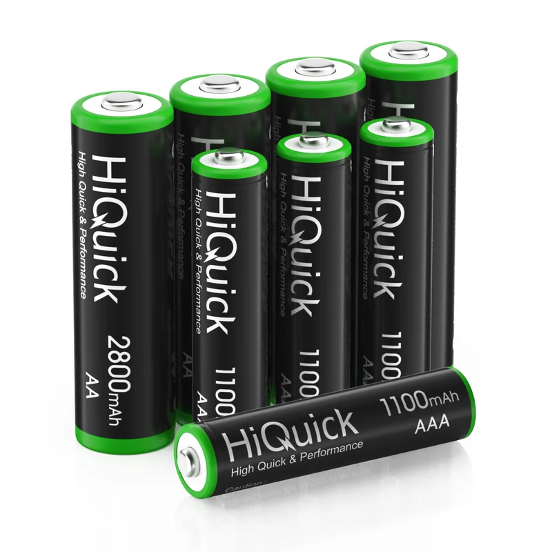 【UK】HiQuick AA AAA 1.2V Ni-Mh Rechargeable Batteries Combo