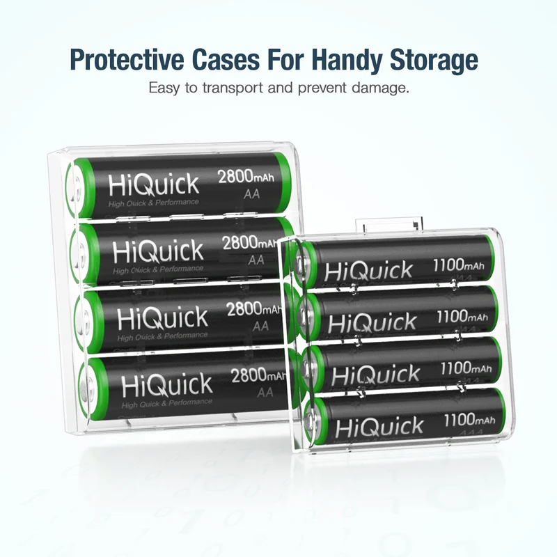 【UK】HiQuick AA AAA 1.2V Ni-Mh Rechargeable Batteries Combo