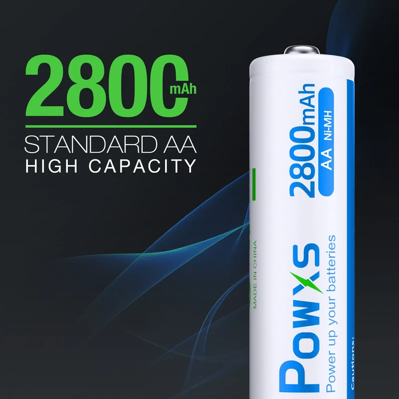 【UK】POWXS 4 Packs AA Ni-MH Rechargeable Batteries 2800mah