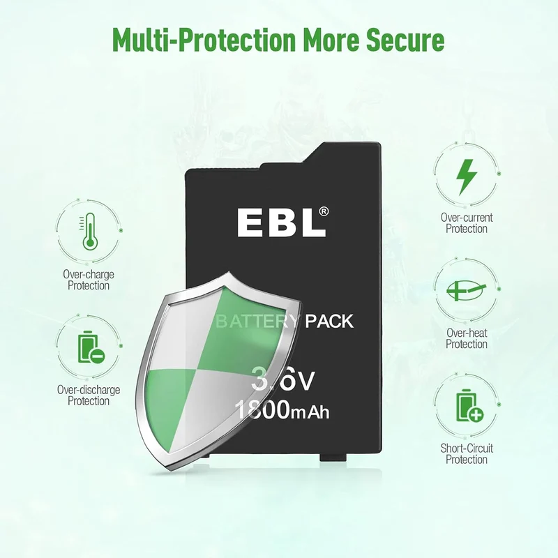 【UK】EBL Rechargeable Battery 1800mAh for PSP 1000 1001
