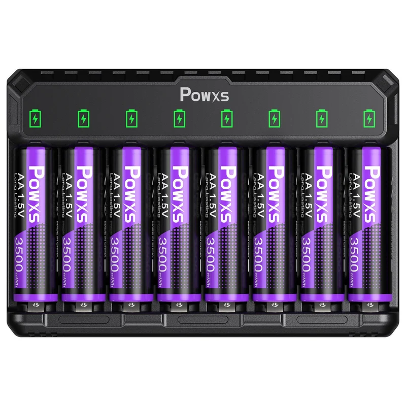 【UK】POWXS 1.5V Lithium AA Batteries with Fast Charging Charger