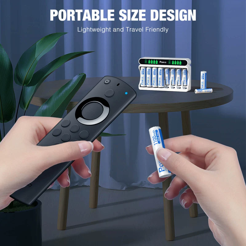 【UK】POWXS 8 Slot USB Charger for AA AAA Ni-MH Rechargeable Batteries