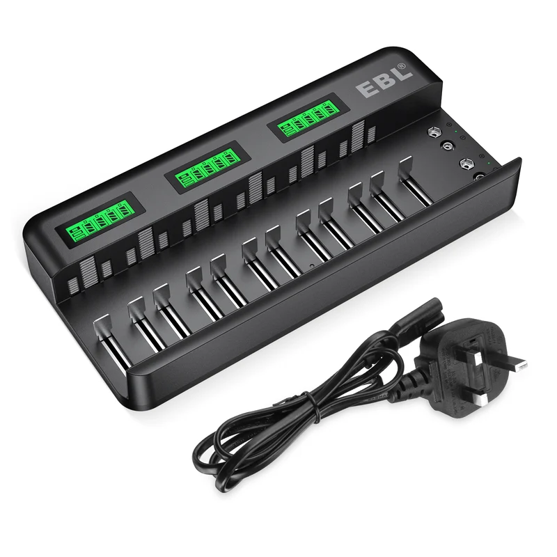 【UK】EBL 12+2 Bay Universal Battery Charger for AA AAA C D 9V Batteries