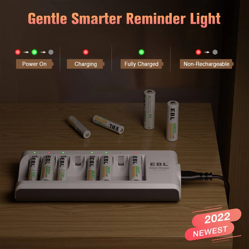 【UK】EBL Upgraded 808 8-Bay AA AAA Individual Battery Charger