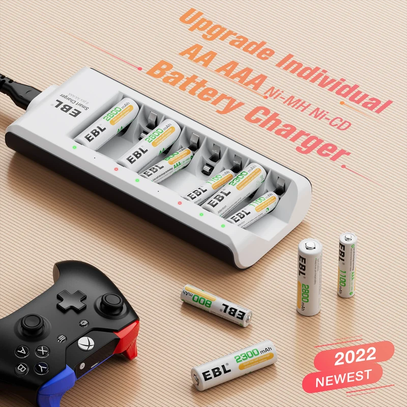 【UK】EBL Upgraded 808 8-Bay AA AAA Individual Battery Charger