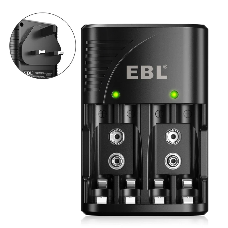【UK】EBL 802 Smart Battery Charger for 9V AA AAA Ni-MH Ni-CD Rechargeable Batteries