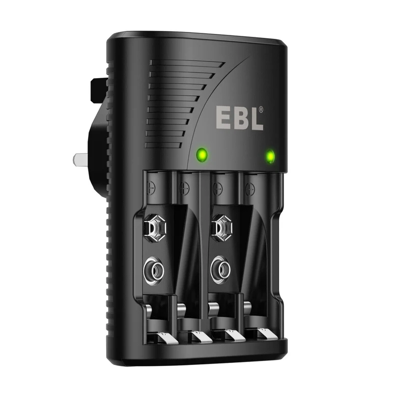 【UK】EBL 802 Smart Battery Charger for 9V AA AAA Ni-MH Ni-CD Rechargeable Batteries