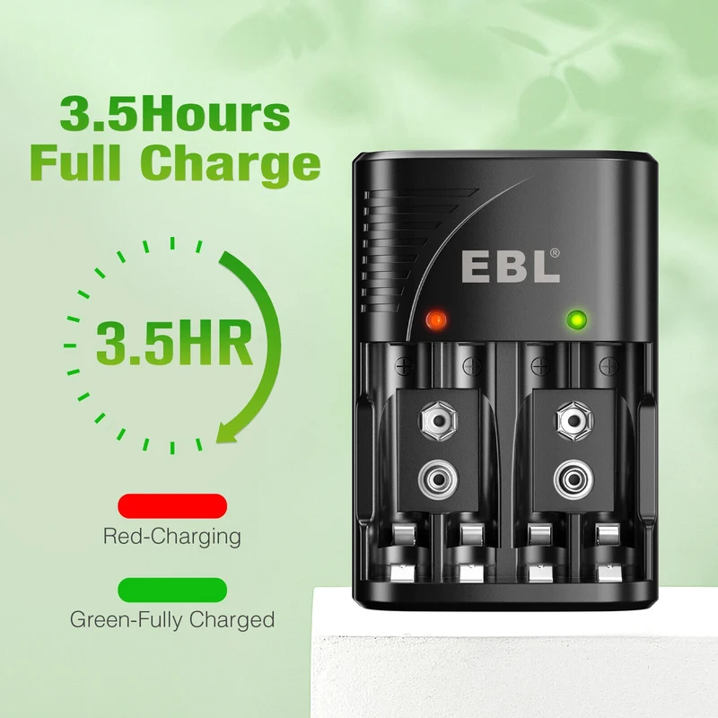 【UK】EBL 802 Smart Battery Charger for 9V AA AAA Ni-MH Ni-CD Rechargeable Batteries