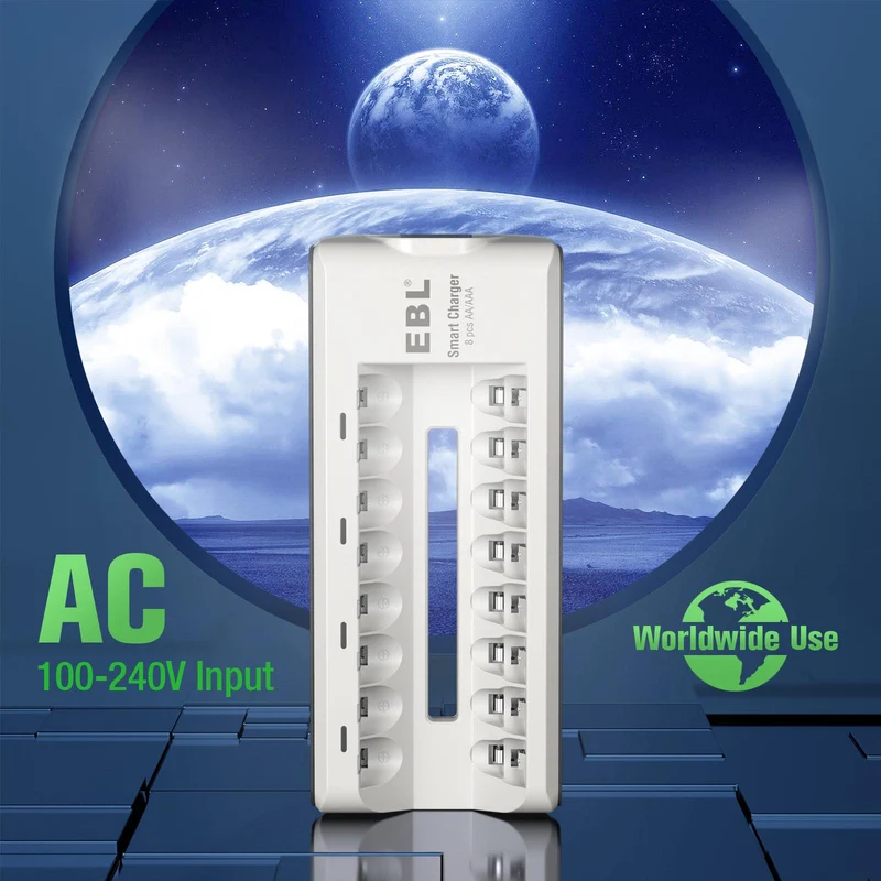 【UK】EBL 8-Bay 808 Battery Charger for AA AAA Ni-MH Ni-Cd Batteries