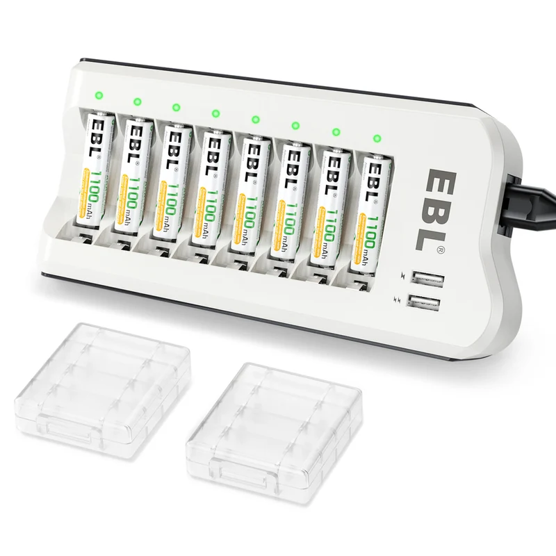 【UK】EBL Updated 808U Battery Charger with AA/AAA Ni-MH Rechargeable Batteries