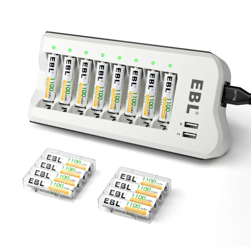 【UK】EBL Updated 808U Battery Charger with AA/AAA Ni-MH Rechargeable Batteries