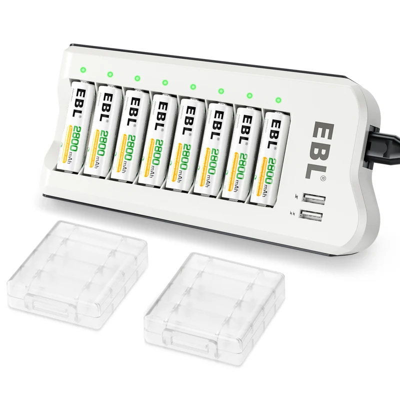 【UK】EBL Updated 808U Battery Charger with AA/AAA Ni-MH Rechargeable Batteries