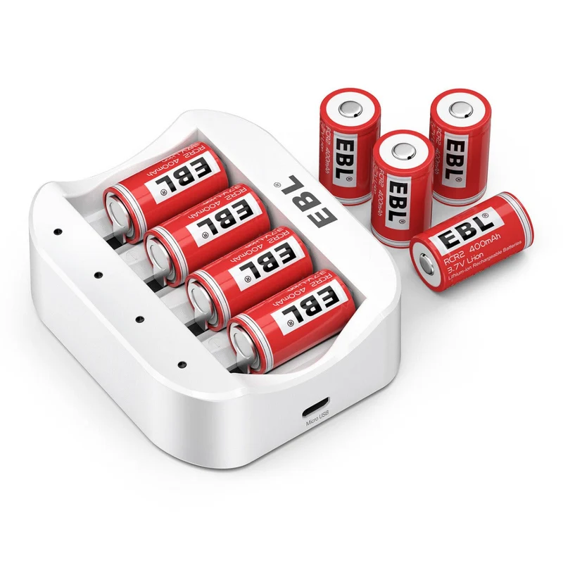【UK】EBL 8 Packs CR2 Rechargeable Batteries with C668 Battery Charger