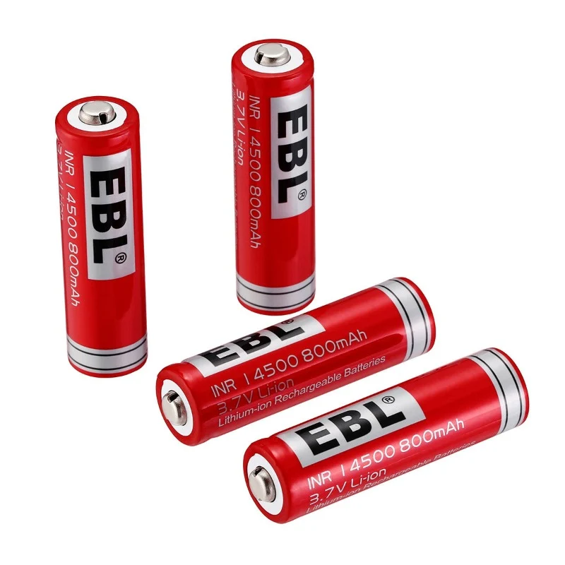 EBL 4Pcs 14500 Rechargeable Batteries with SW-3K Battery Charger