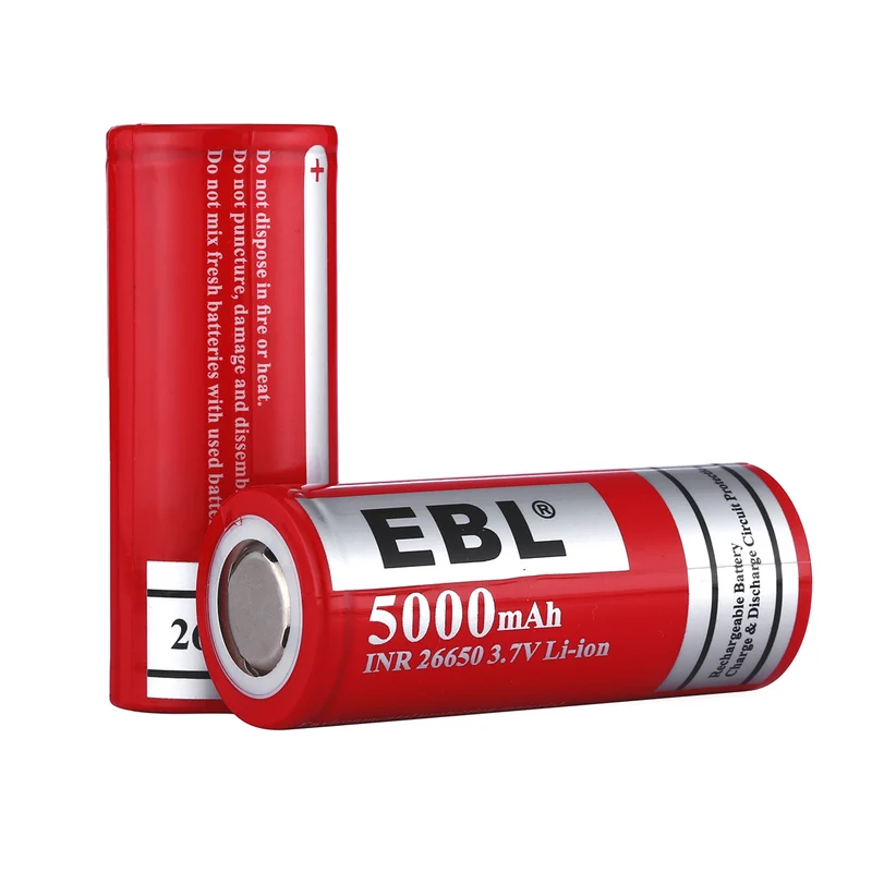 EBL 2Pcs 26650 Rechargeable Batteries with SW-3K Battery Charger