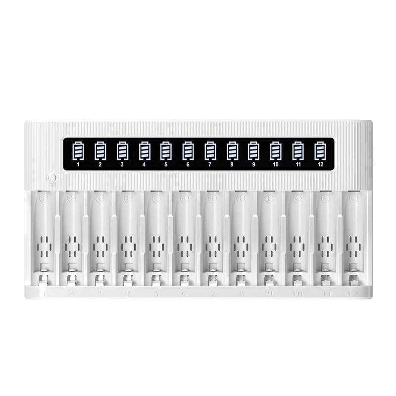 EBL 12-Bay Independent LCD AA AAA Battery Charger
