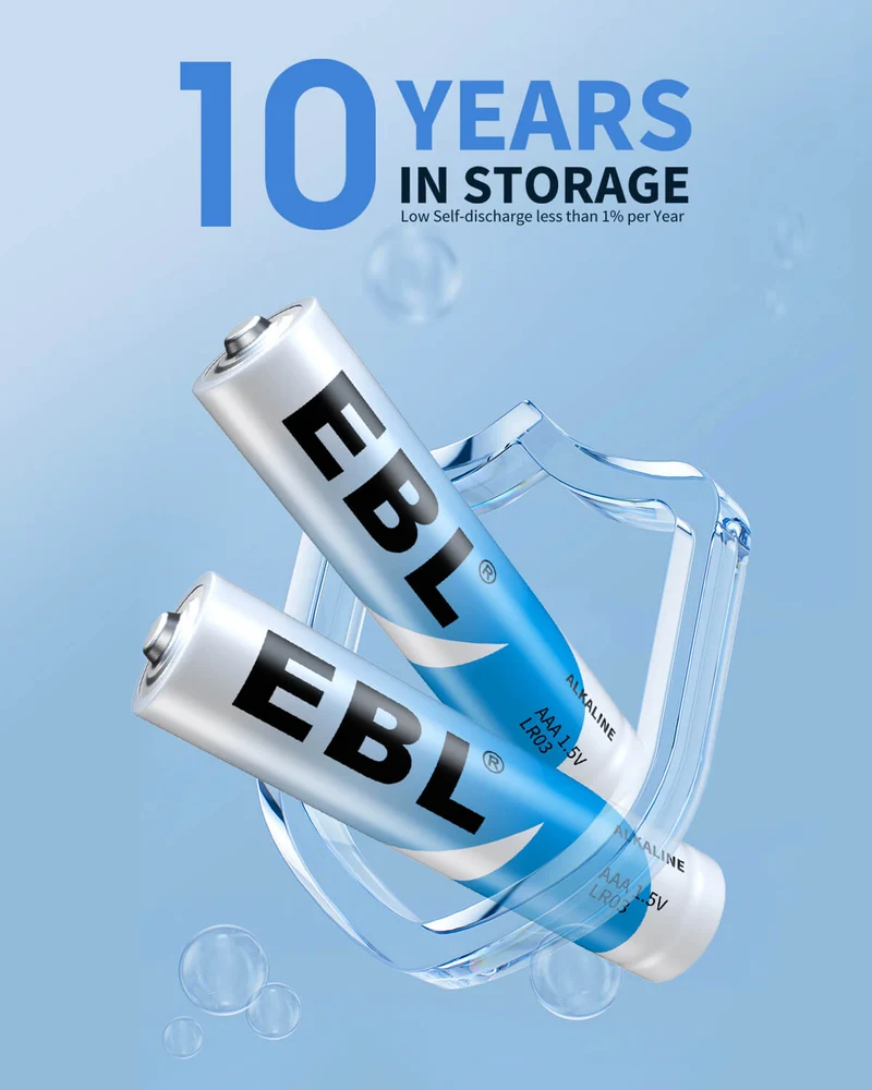 EBL Non-Rechargeable 1.5V AAA Alkaline Batteries