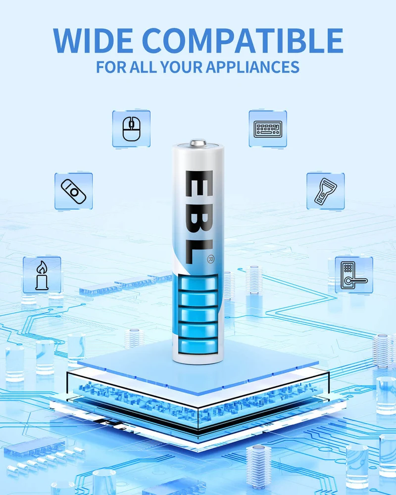 EBL Non-Rechargeable 1.5V AAA Alkaline Batteries