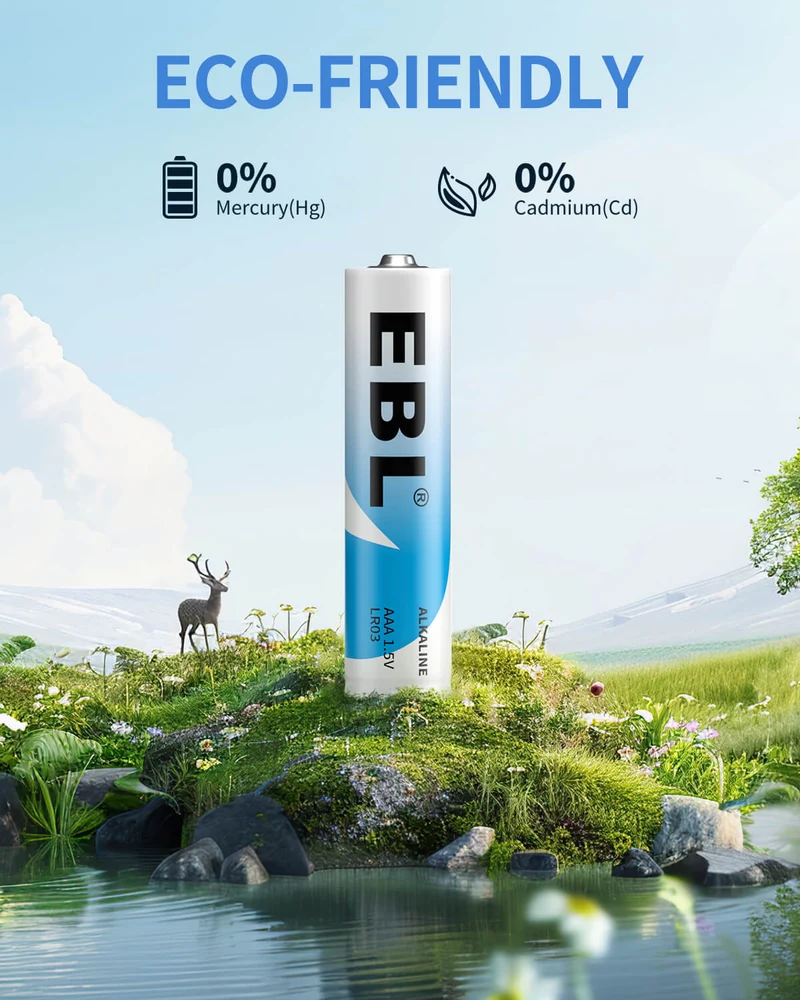 EBL Non-Rechargeable 1.5V AAA Alkaline Batteries