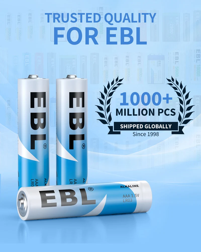 EBL Non-Rechargeable 1.5V AAA Alkaline Batteries