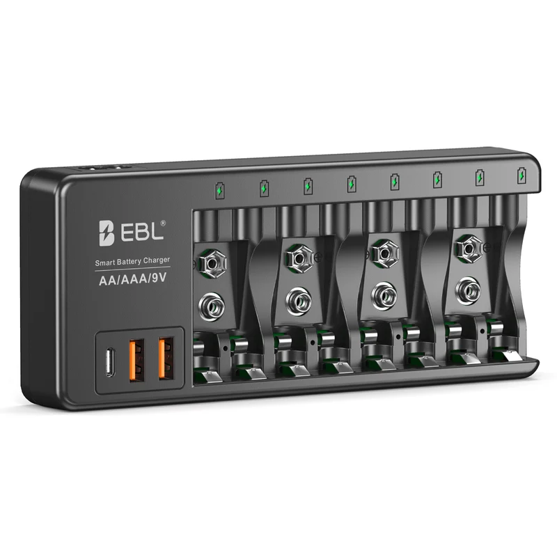 EBL AA AAA 9V Individual Battery Charger