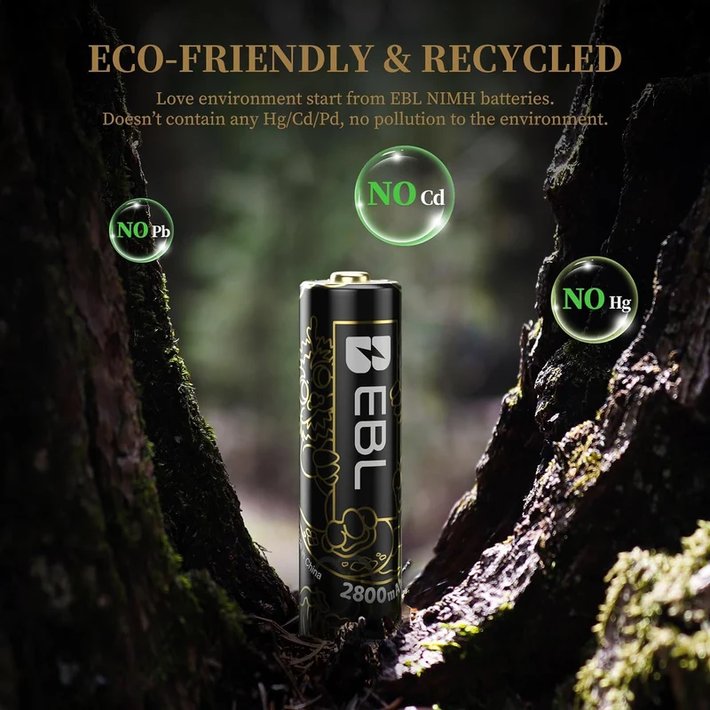 【CZ】EBL Rechargeable AA Batteries 2800mAh (New Year-Dragon Series)
