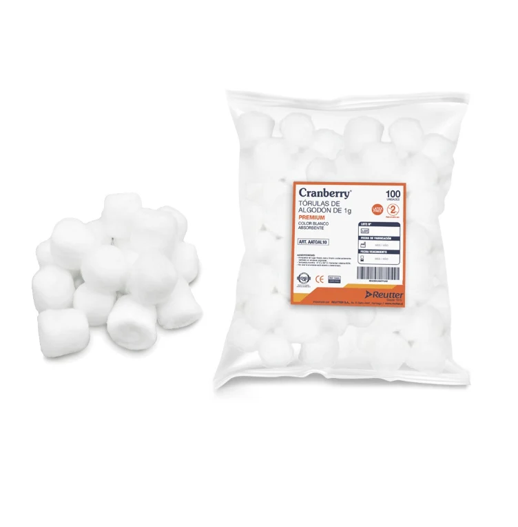 Tórulas de Algodón – Absorción Precisa para Procedimientos Clínicos y Dentales - 100U