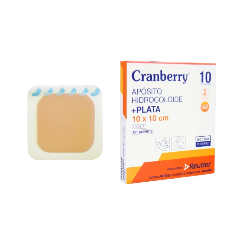 Apósito Hidrocoloide con Plata Ref. 370 – Cuidado Avanzado para Heridas con Riesgo de Infección - 10X10 CJ X10