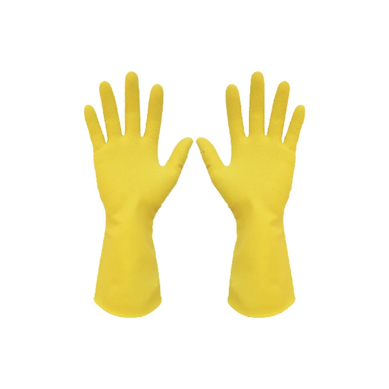 Guantes Domésticos Amarillos de Látex Reutter – Reutilizables, 12 pares