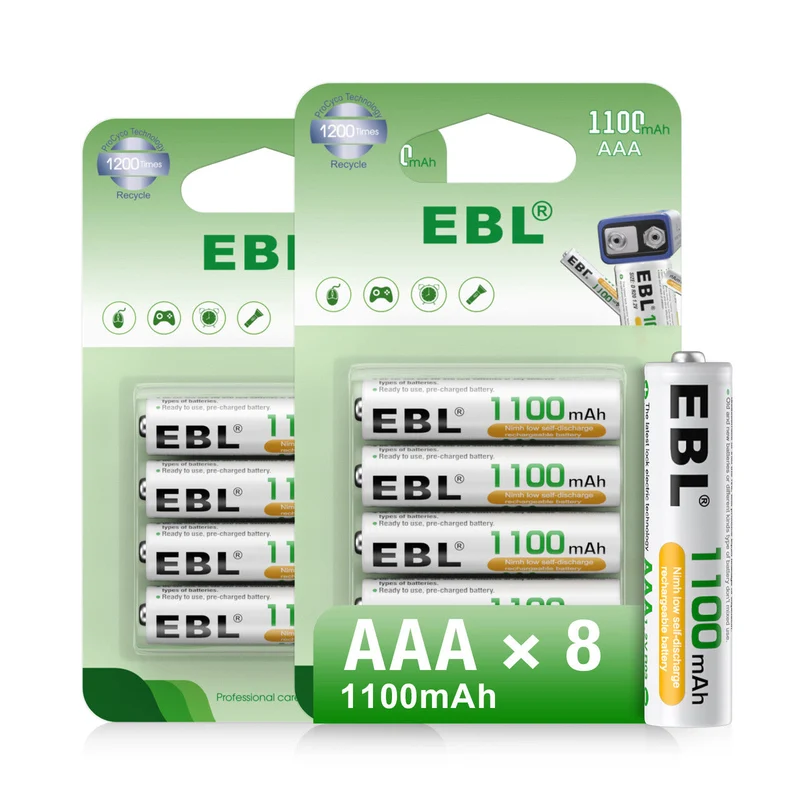 【DE】EBL Rechargeable AAA Ni-MH Batteries 1100mAh Retail Pacakge