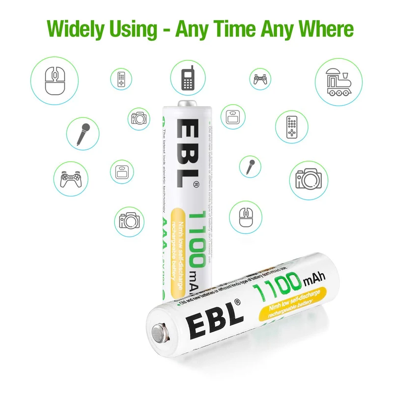 【DE】EBL Rechargeable AAA Ni-MH Batteries 1100mAh Retail Pacakge