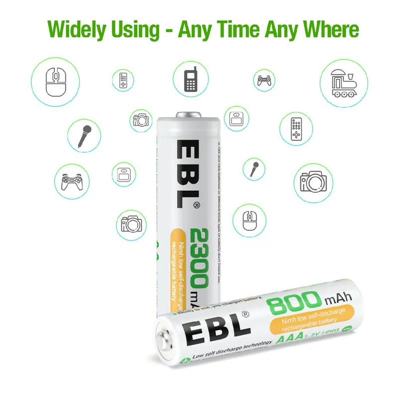 【CZ】EBL AA AAA Rechargeable Batteries Combo