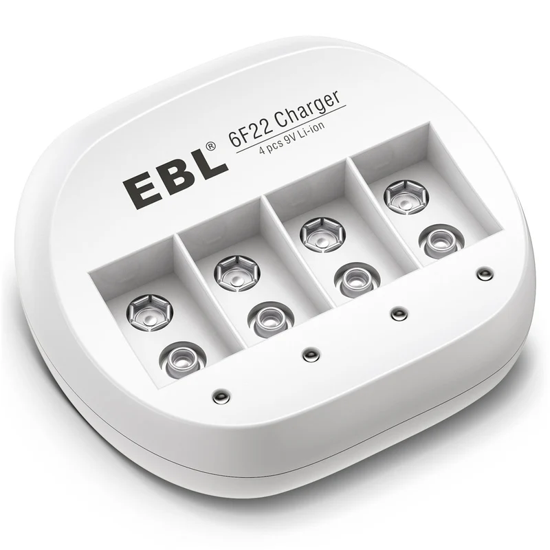 【CZ】EBL 4 Bay 9V Battery Charger for 9V Li-ion/Ni-MH/Ni-CD Rechargeable Batteries