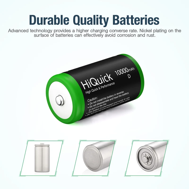 【CZ】HiQuick D Cell NI-MH Rechargeable Batteries 10000mAh 1.2V