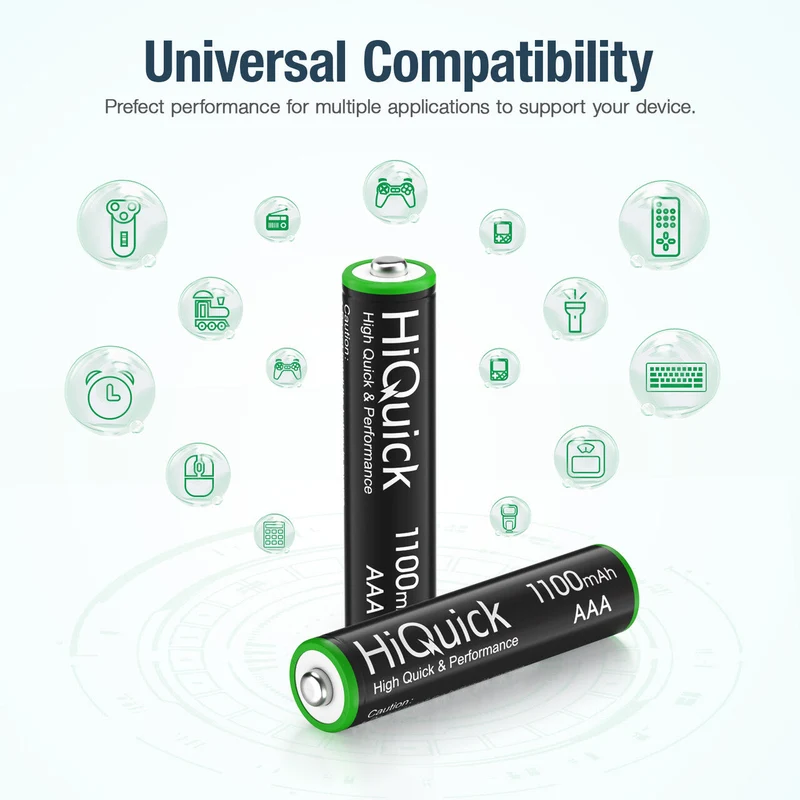 【CZ】HiQuick AAA Rechargeable Batteries 1100mAh 1.2V