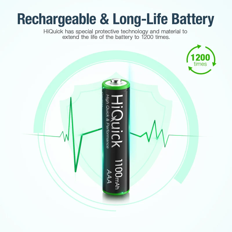 【CZ】HiQuick AAA Rechargeable Batteries 1100mAh 1.2V