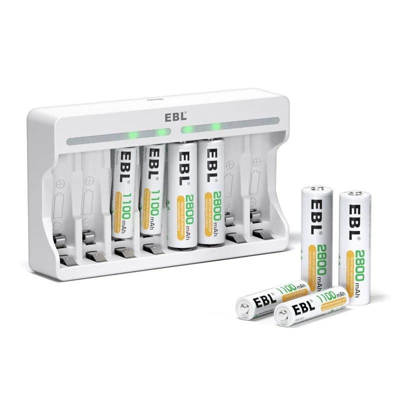 【CZ】EBL AA and AAA Rechargeable Batteries with 8-Bay Individual Battery Charger