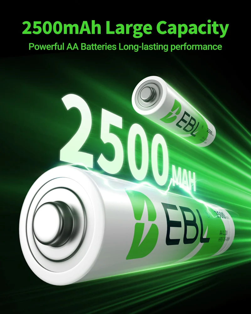 【CZ】EBL AA Rechargeable Batteries Ni-MH 1.2V 2500mAh