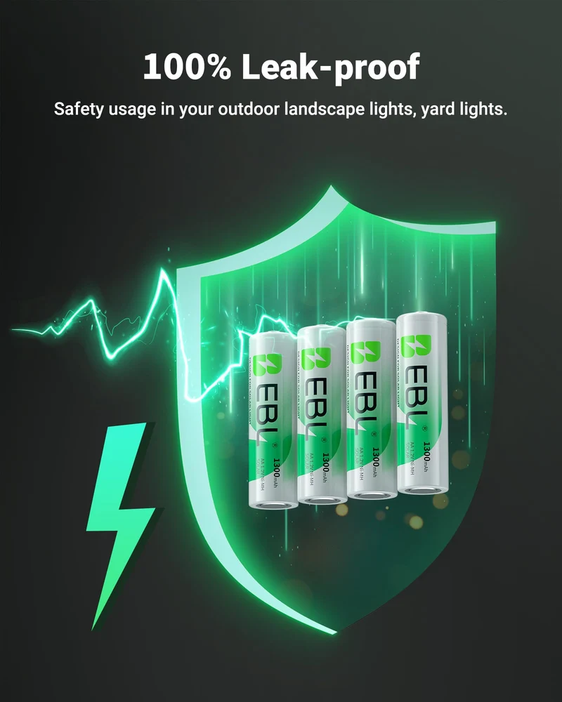 EBL AA Rechargeable Batteries for Solar Lights