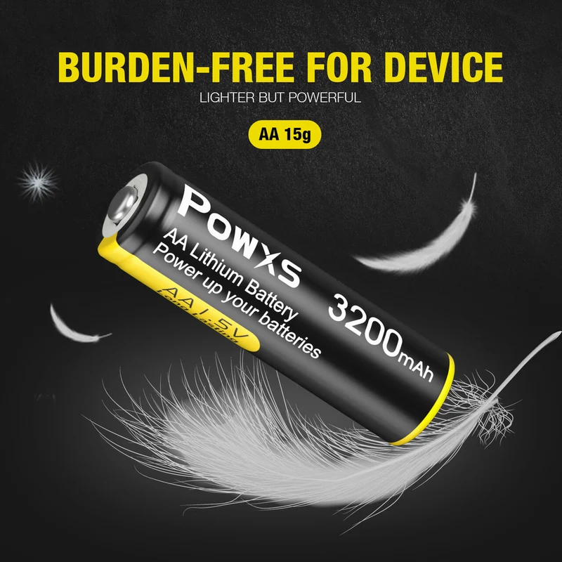 POWXS 1.5V AA Lithium Batteries 3200mAh