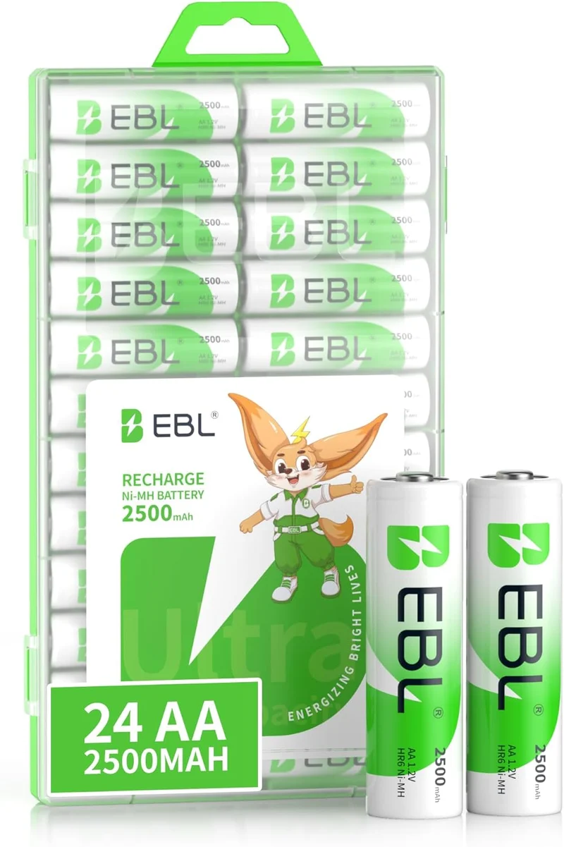 EBL 2800mAh Ni-MH AA Rechargeable Batteries New Retail Package