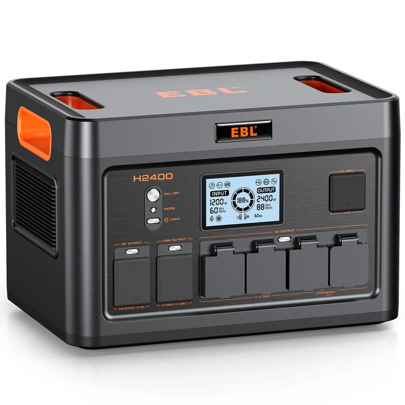 EBL 2400W Portable Power Station, LiFePO4 Solar Generator for Home Backup, RV and Camping