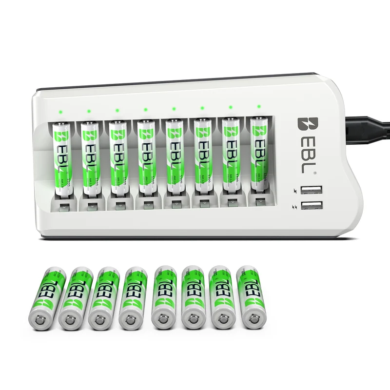 EBL 808U 8-Bay AA AAA NiMH NiCd Battery Charger Sets