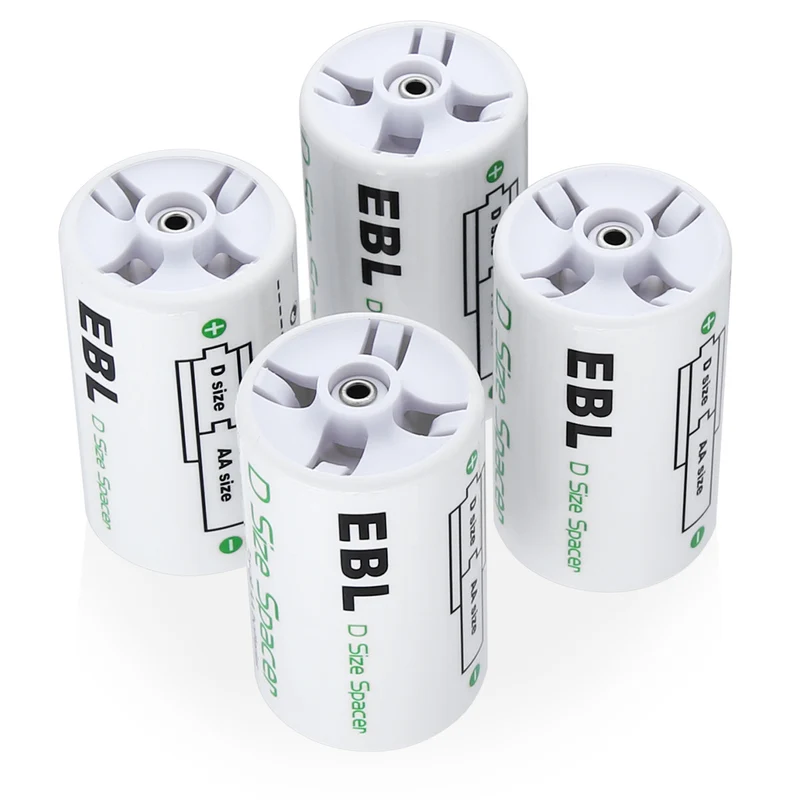 EBL AA to C and D Size Battery Spacer Converter Case