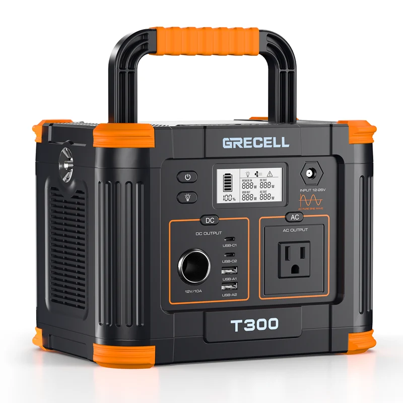 300W Portable Power Station, 230.88Wh Lithium-Ion Solar Generator with 60W USB-C PD, 110V AC Outlet for Camping, RV, Travel, Emergency Home Backup & Outdoor Us